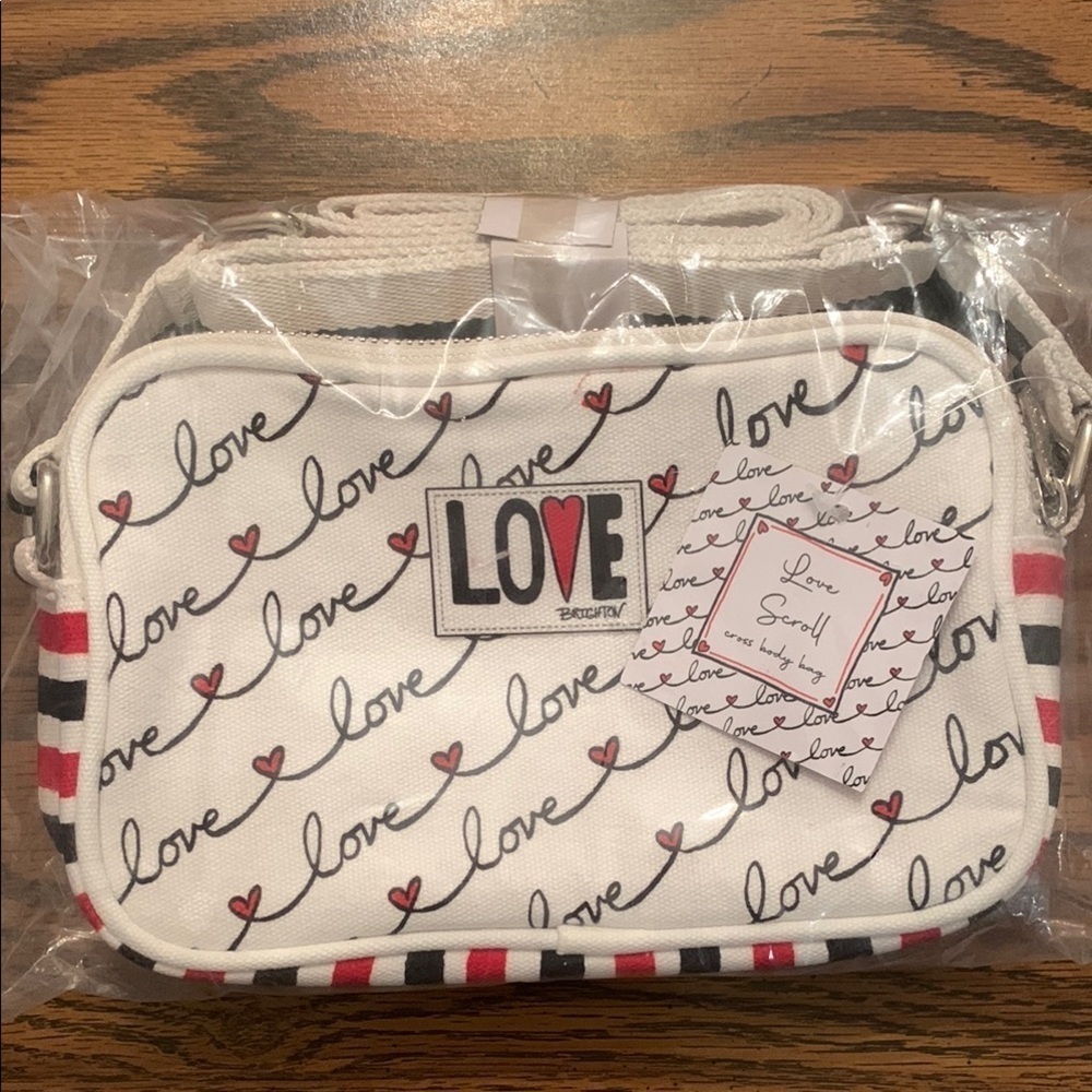 Brighton White and Red Love Crossbody Bag​​​​​​
